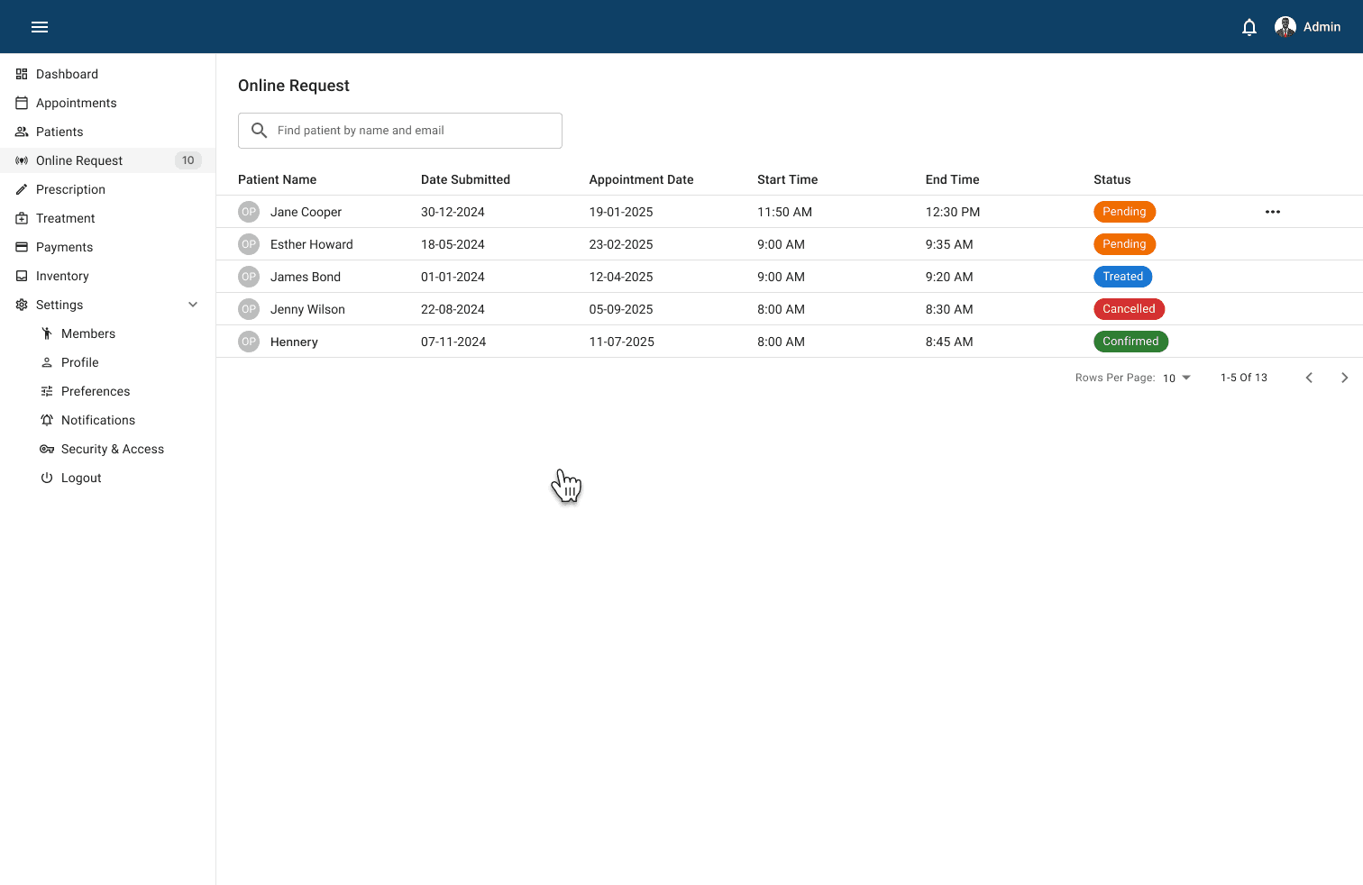 Treatment & Prescription Management - Screenshot 1